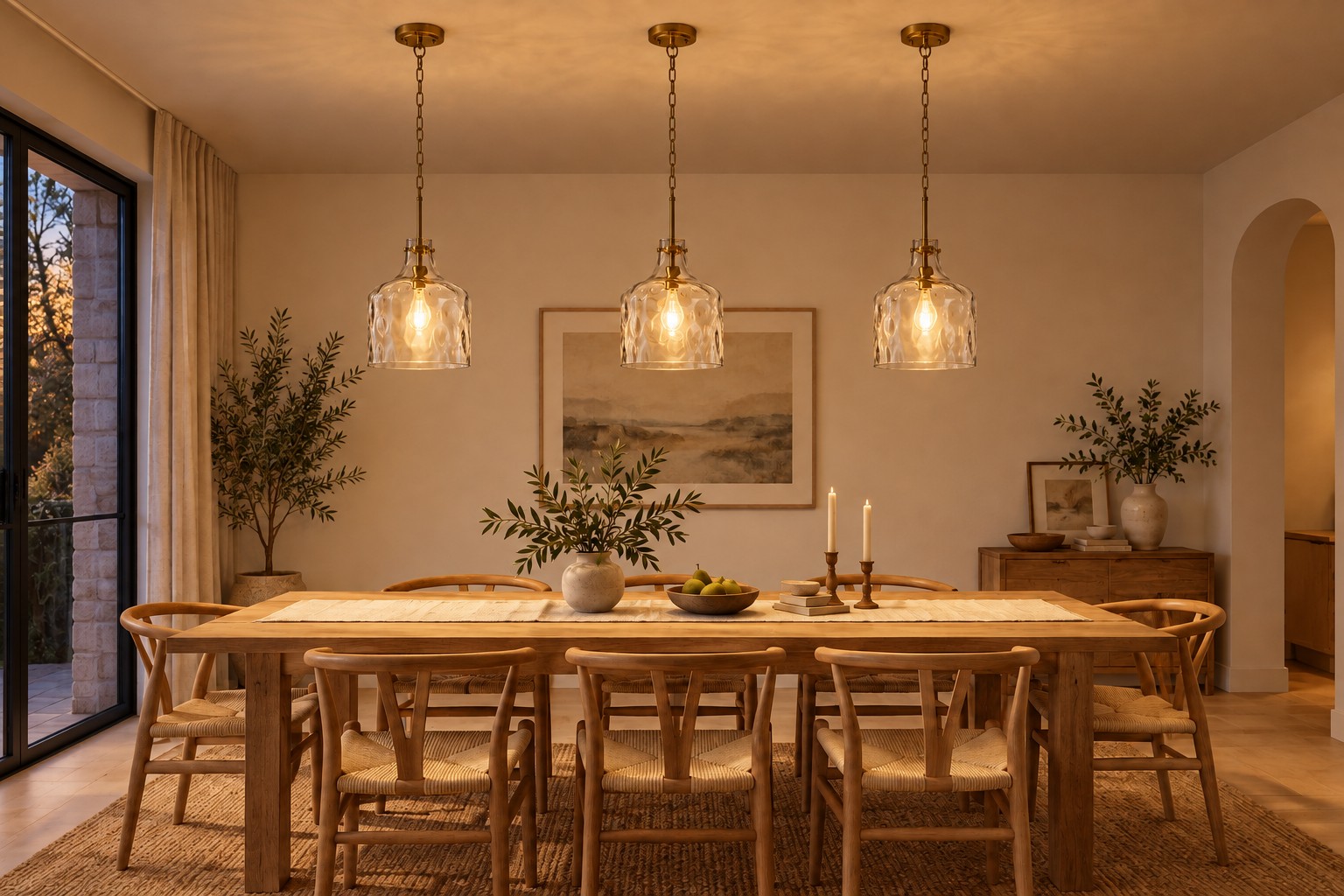 Glaspendelleuchte bei ausgeschalteter Lampe