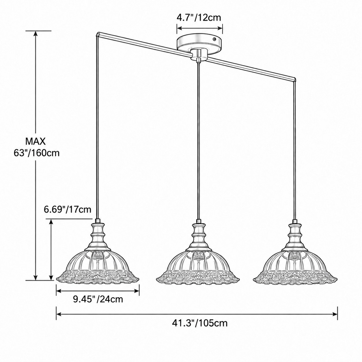 Diagramme de taille de barre à trois lumières