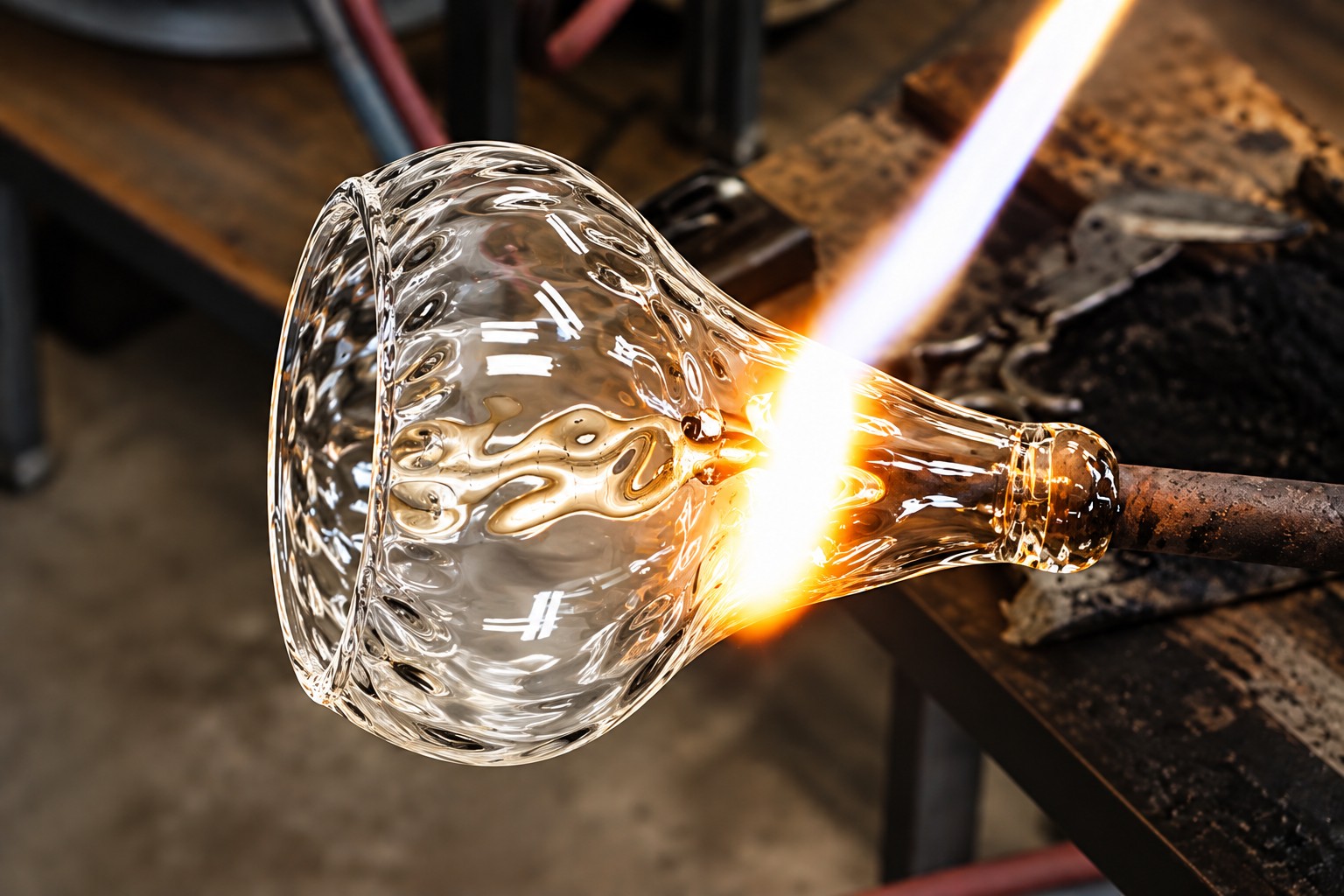 Detail der Glaspendelleuchte-Handwerkskunst