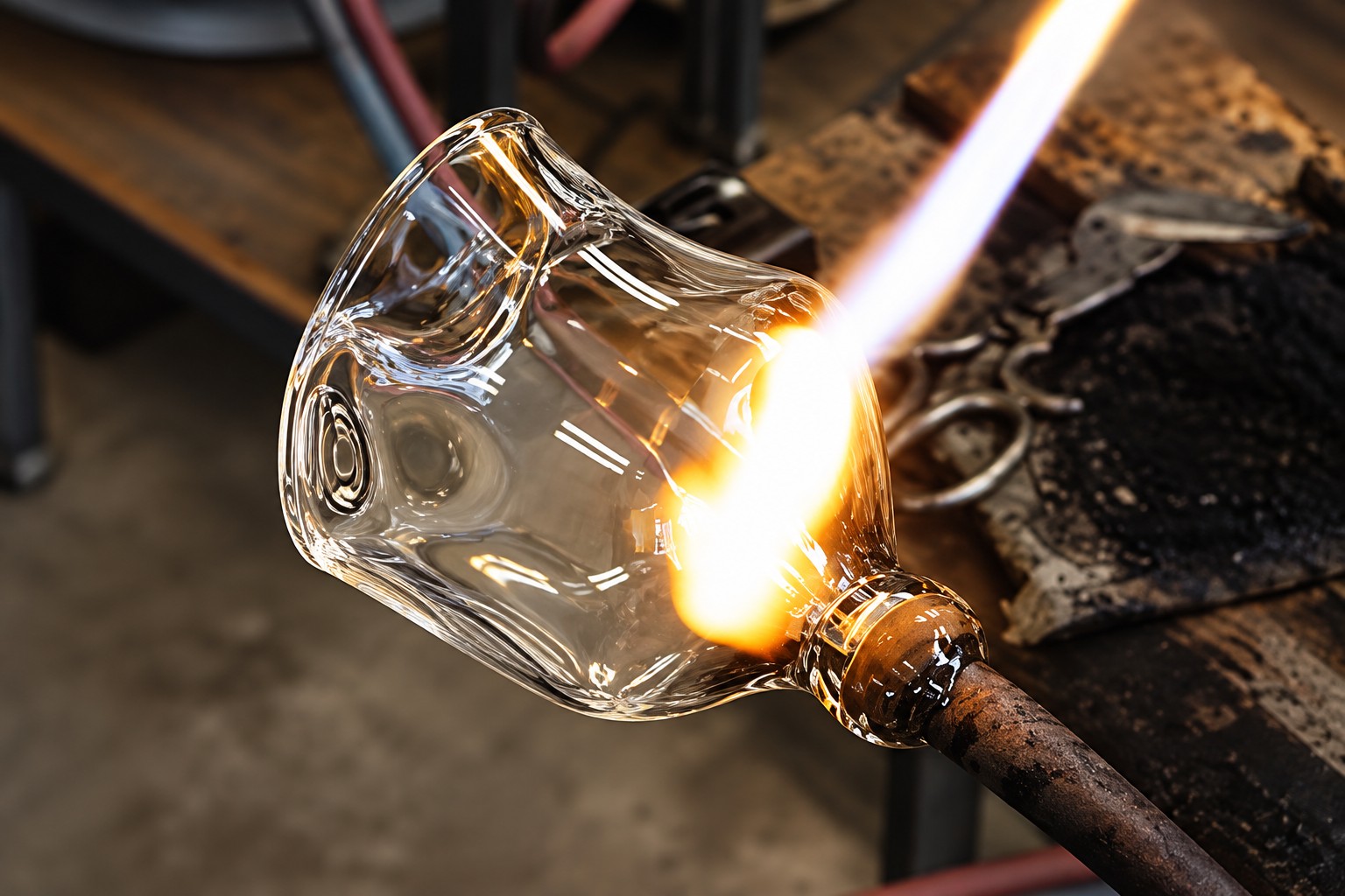 Detail der Glaspendelleuchte-Handwerkskunst