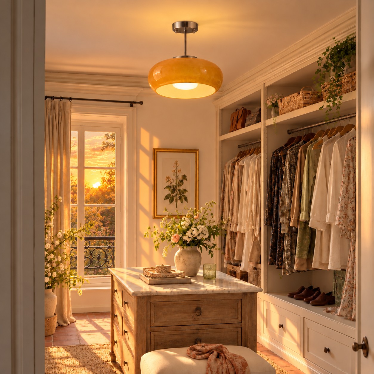 VESTIDOR con lámpara encendida
