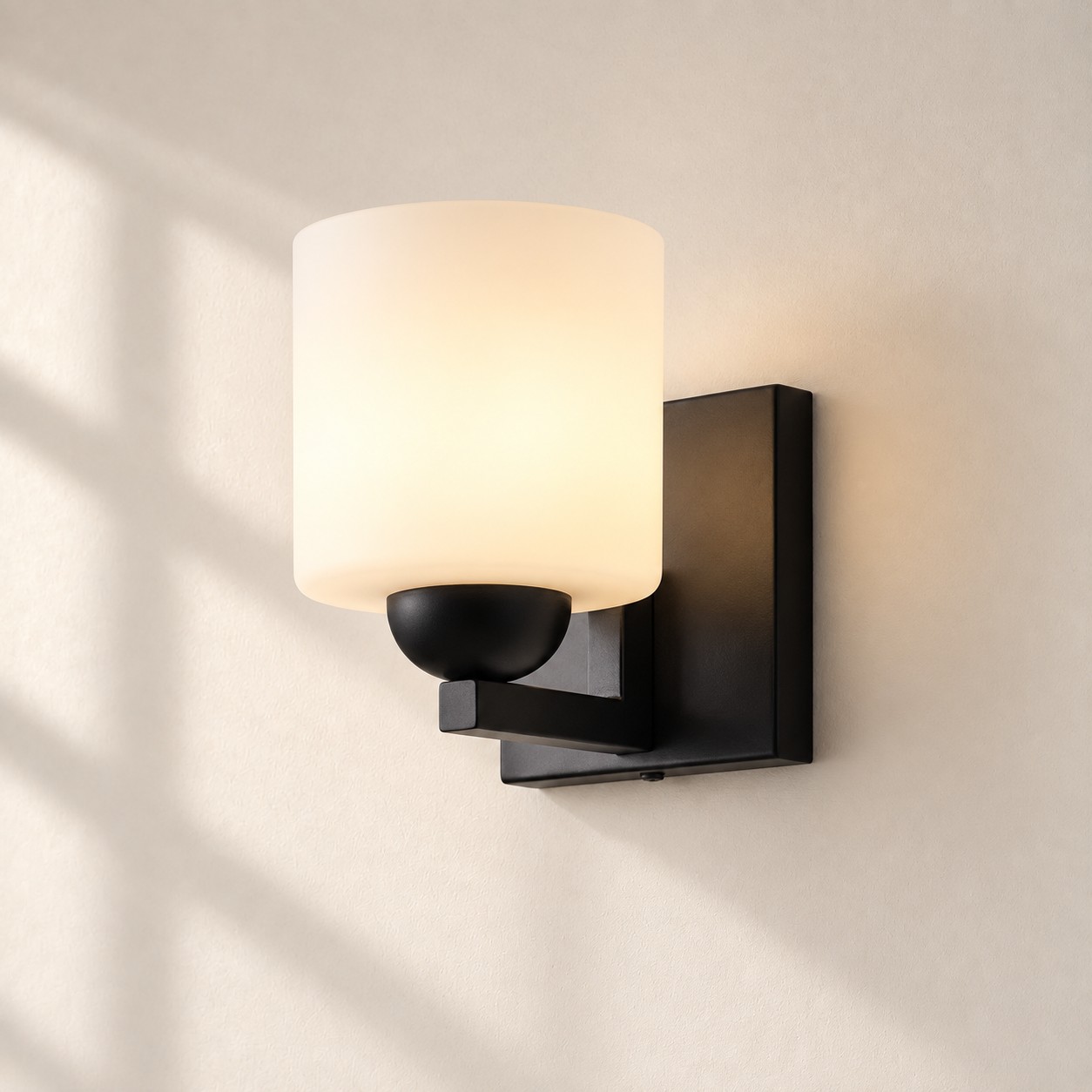 Negro Mate 1 luz Cristal Opal