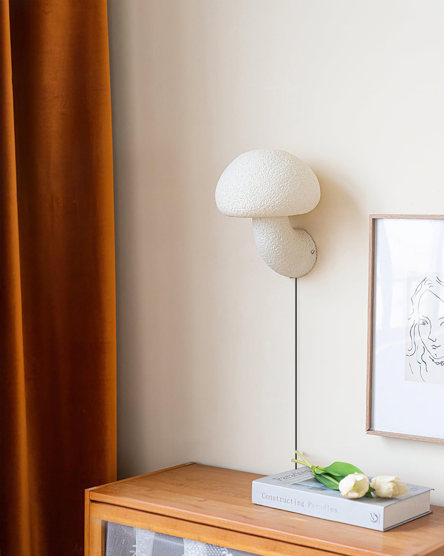 Mushroom Resin Plug-In Wall Light with Inline Switch product view