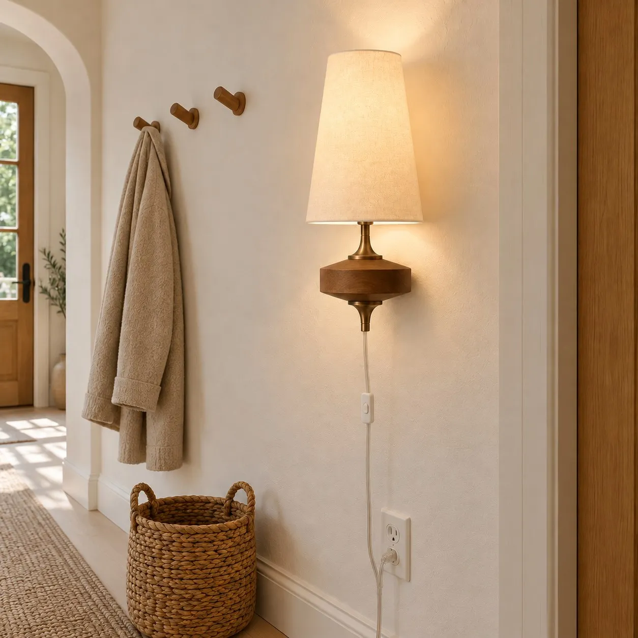 White Hour Rho sconce in an entry hall
