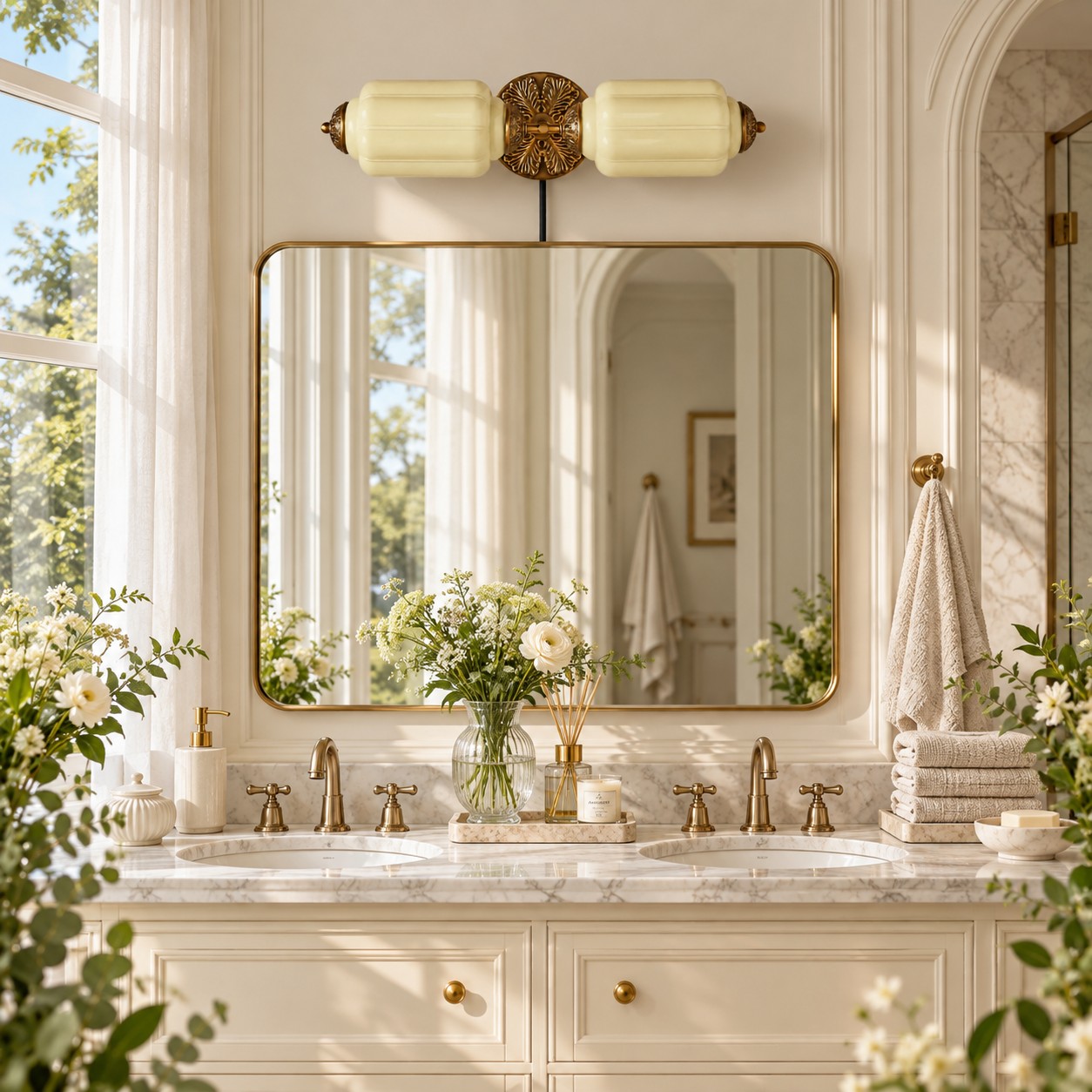 Eloise plug-in wall sconce styled in a room