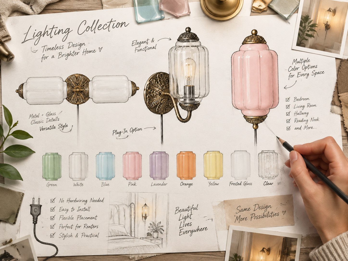 A plug-in sconce with a vintage line