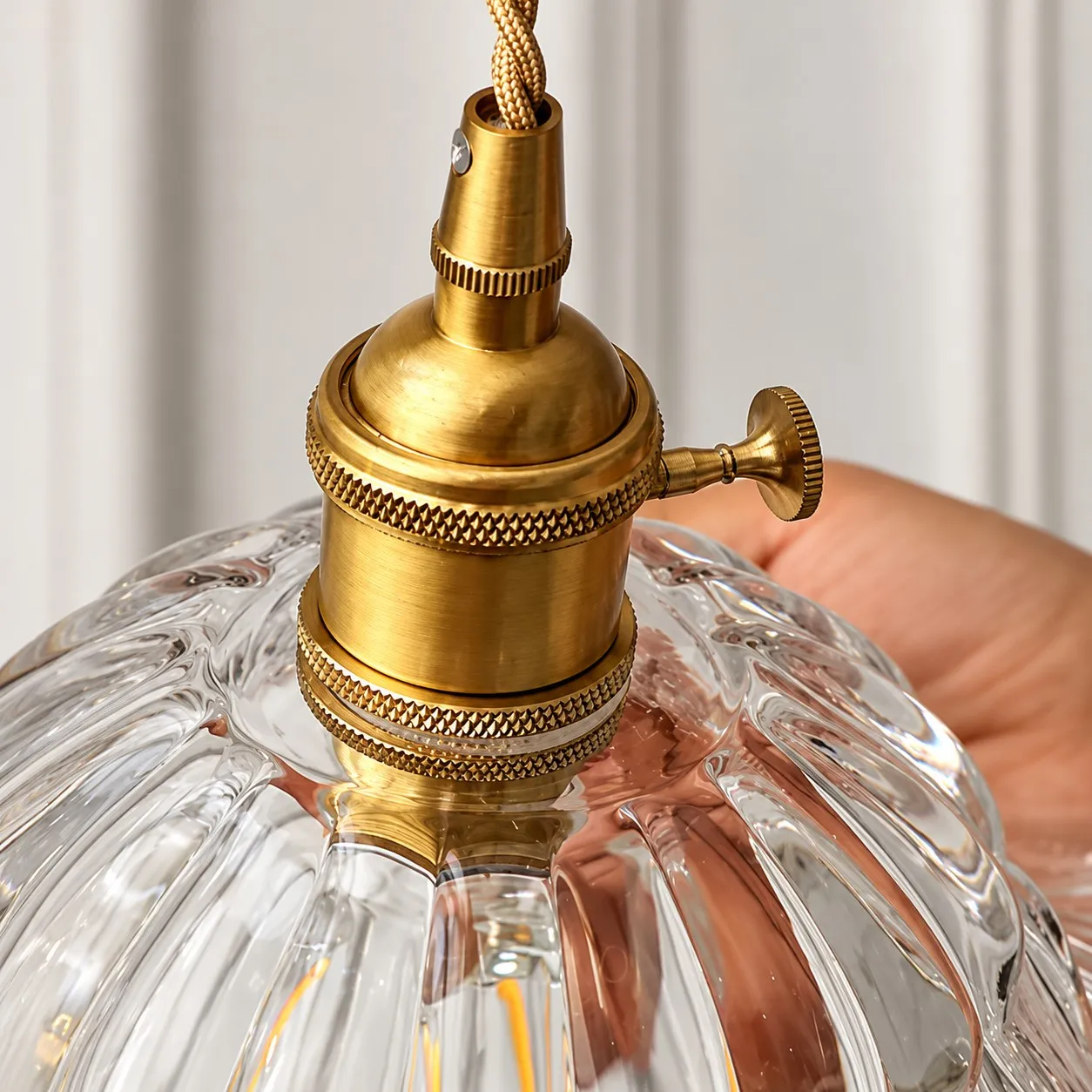 Striped Glass Pendant Lamp in Detail
