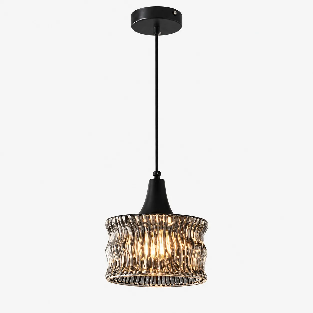 Lámpara colgante de latón y cristal Wabi-Sabi