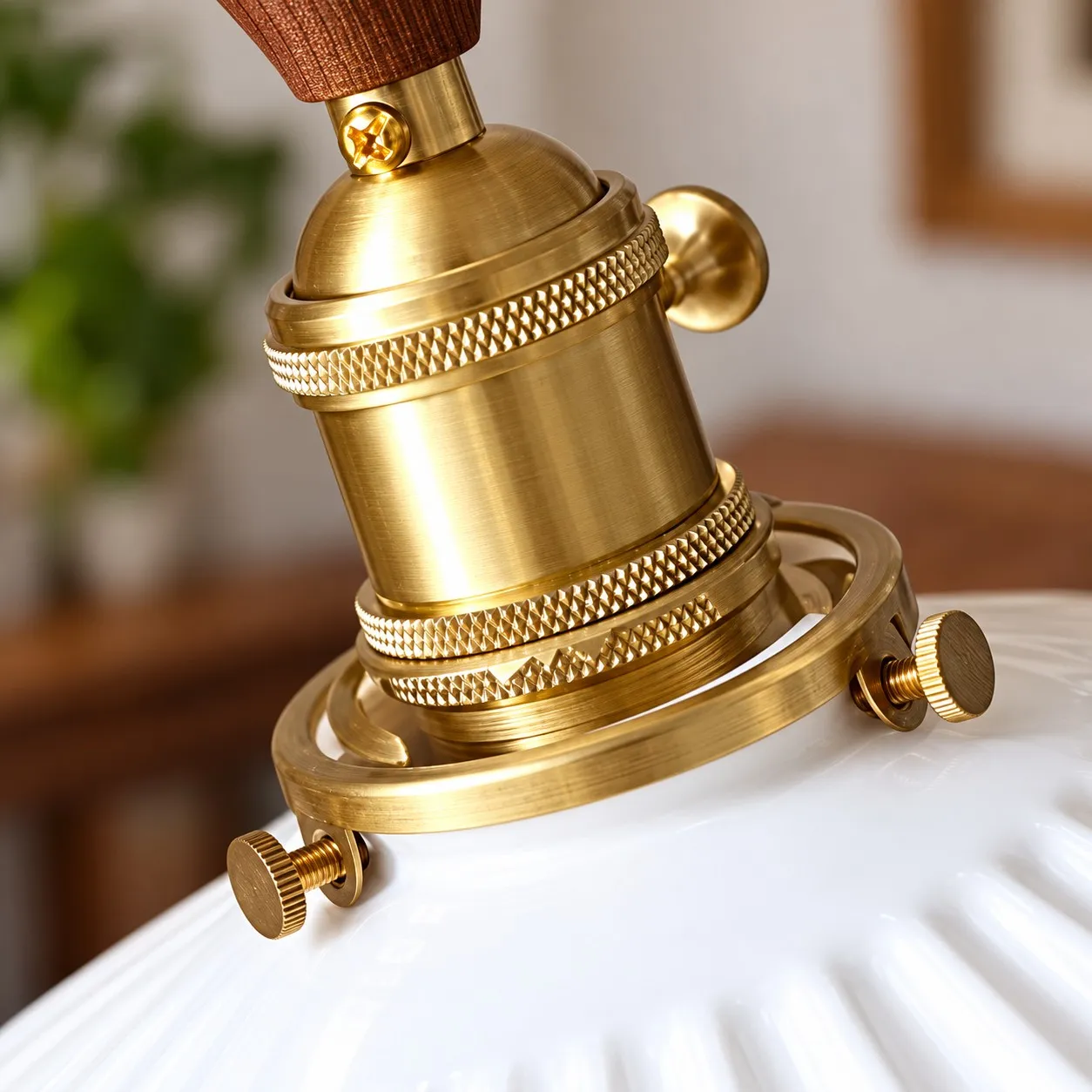 Pleated Ceramic Pendant Lamp in Detail
