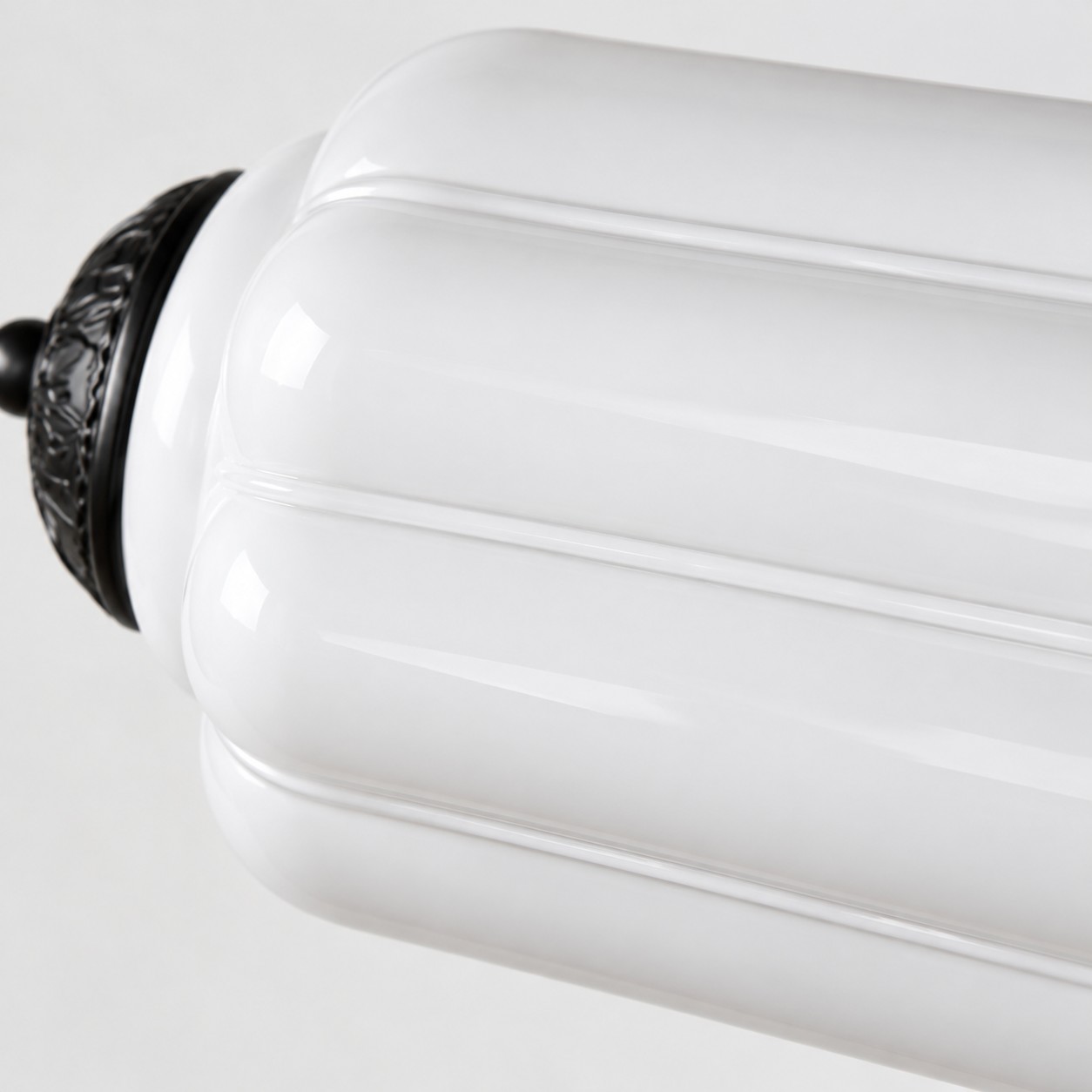 Close view of the fluted glass shade
