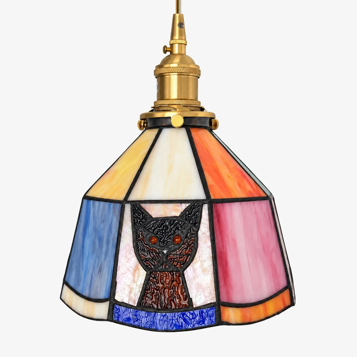 Tiffany Cat Stained Glass Pendant Lamp