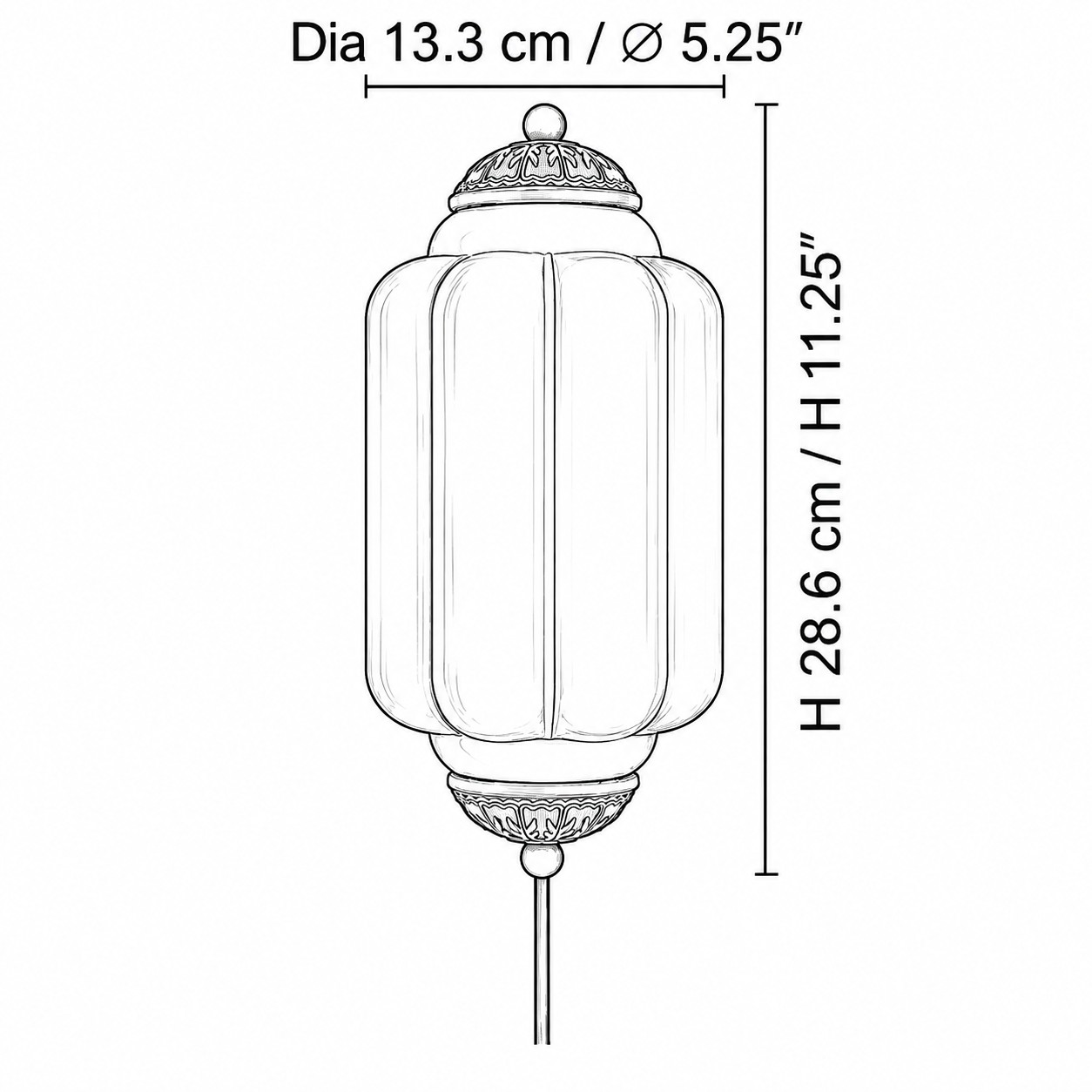 Dimension diagram for the Eloise wall sconce