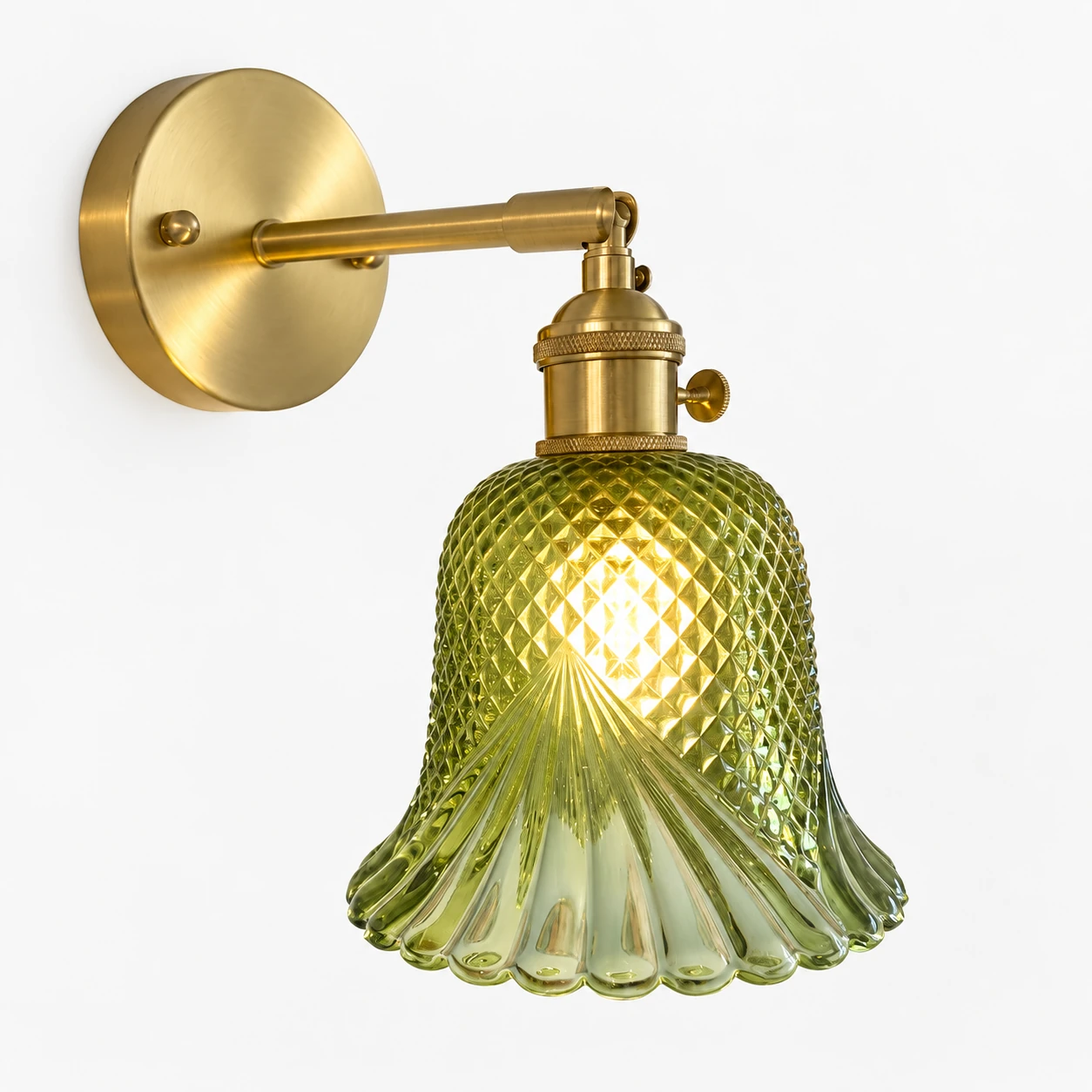 Applique murale en verre vert dans un cadre intérieur