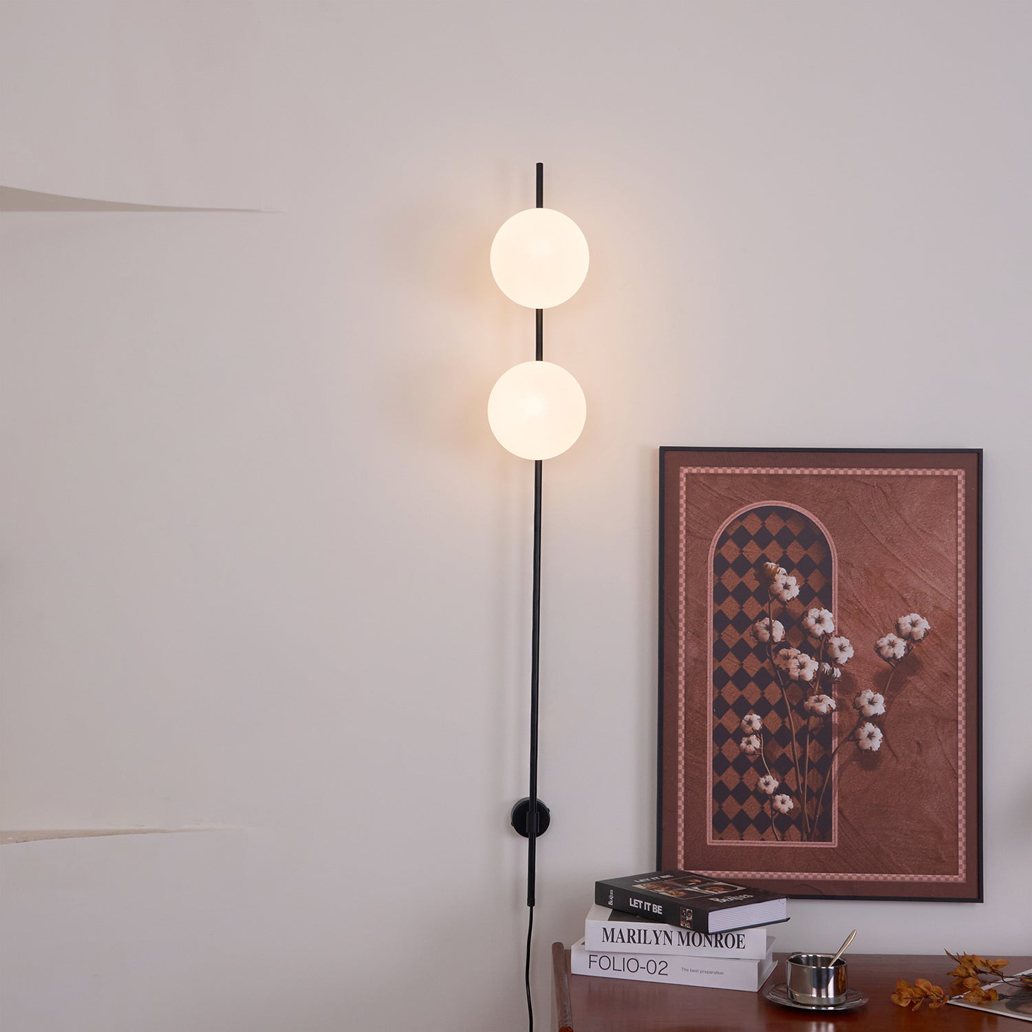 Vue produit de l'applique murale sculpturale en verre