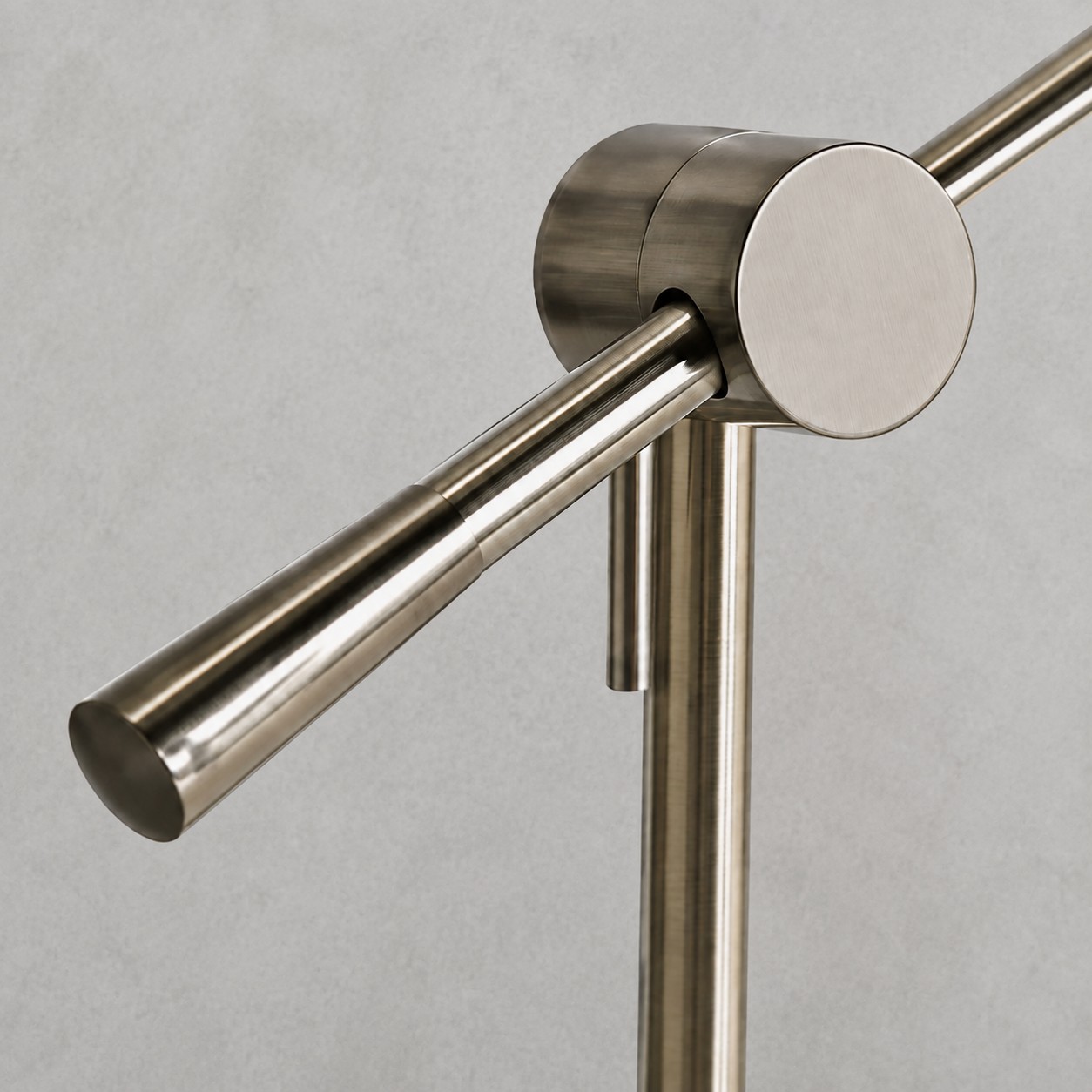table lamp polished nickel swing arm adjustment detail