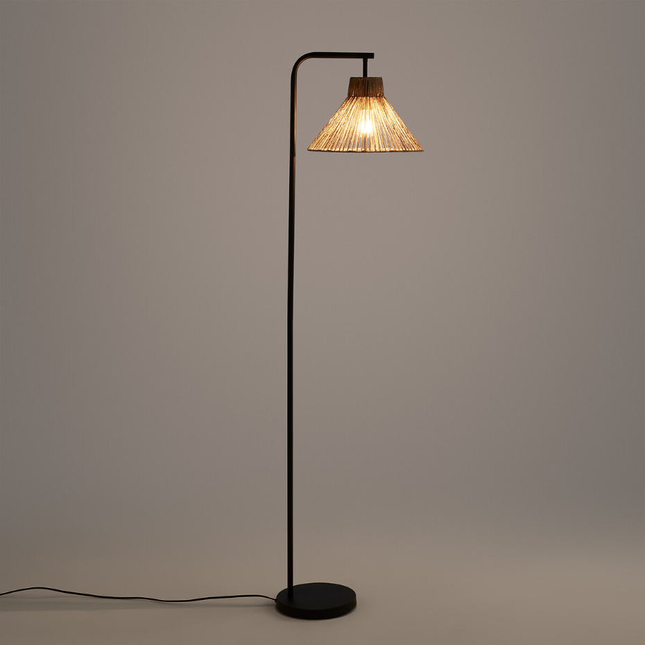 Lampadaire métal fer et chanvre, Yaku