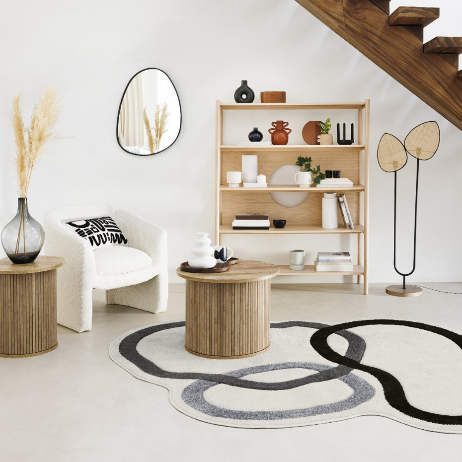 Lampadaire métal rotin OLME