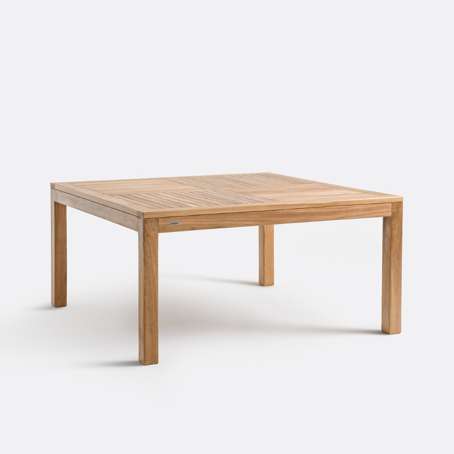 Table de jardin carrée en teck massif, Angoula