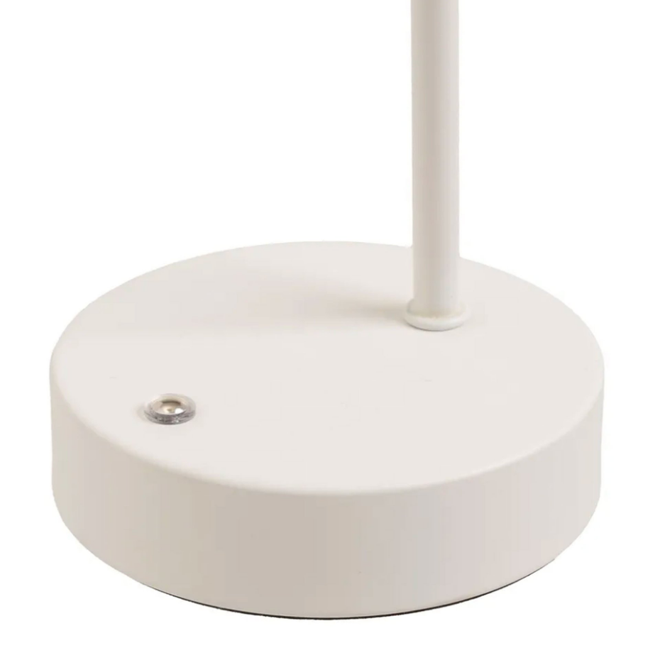 Lampe de bureau métal blanc LED sans fil 11x16x32cm