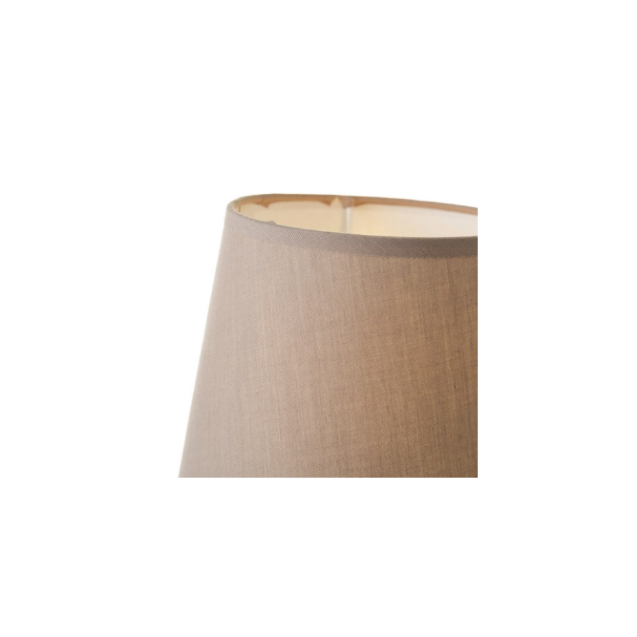 Lampe à poser ronde céramique effet bois - 16x16x27.5cm