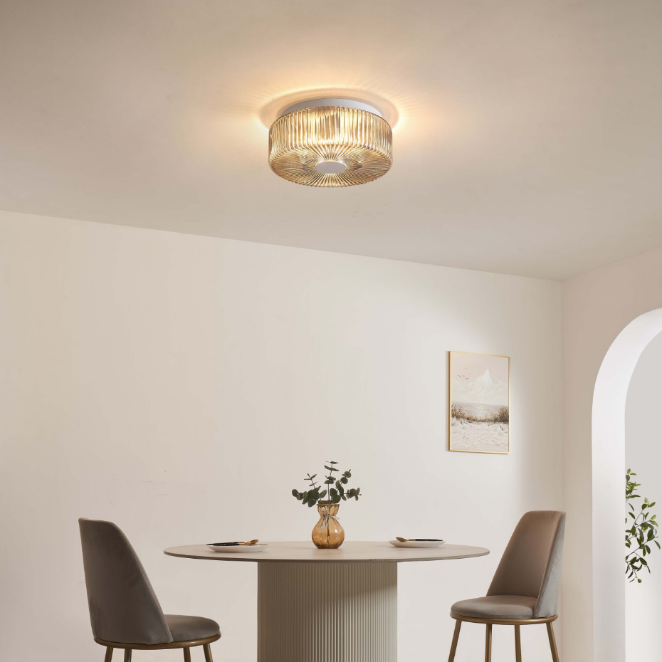 Plafonnier décoratif en verre texturé - PAOLINA