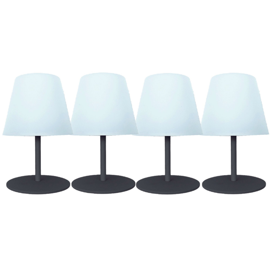 4 Lampes de table sans fil TWINS Sable H16cm