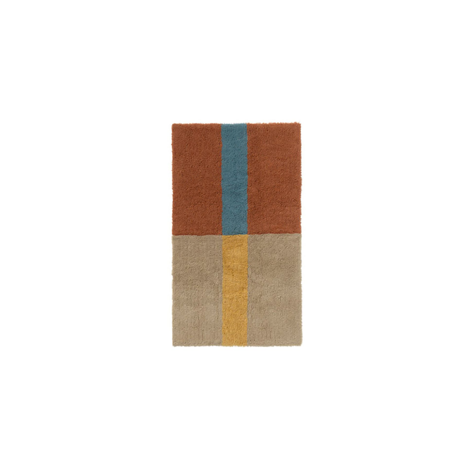 Tapis Lainable Rectangulaire Cannelle CHROMA STRIPES
