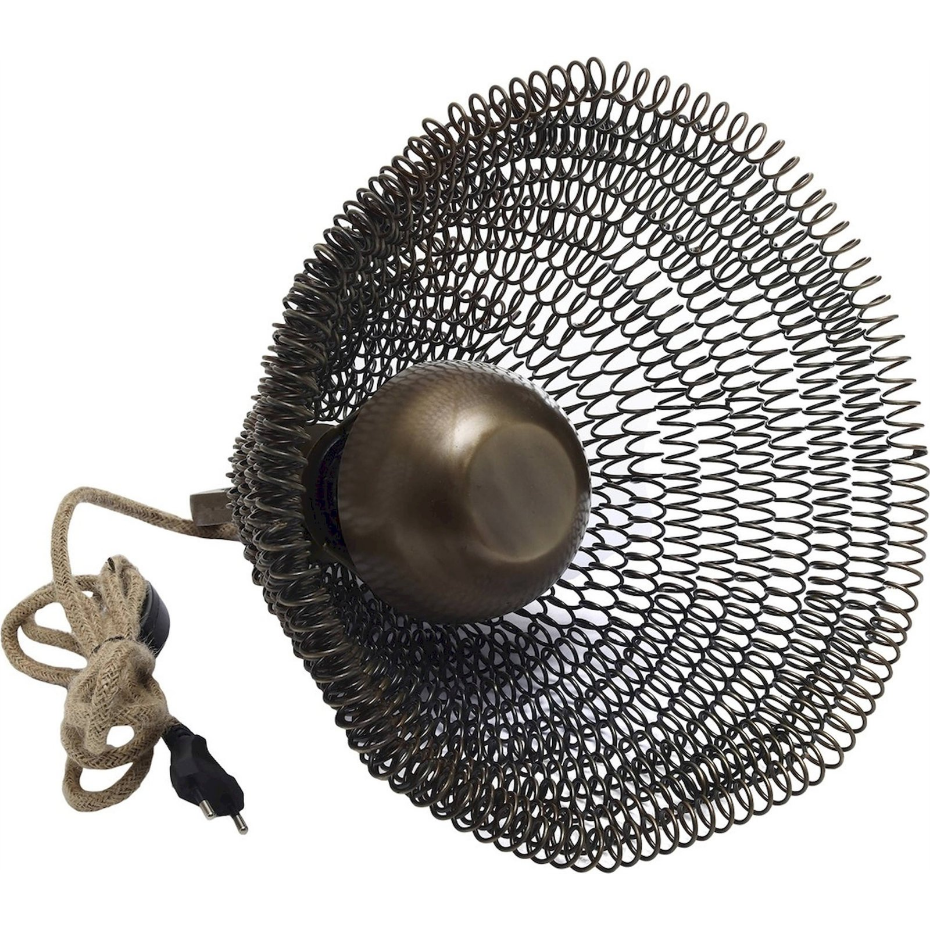 Lampe de salon spirale en métal finition  vieilli