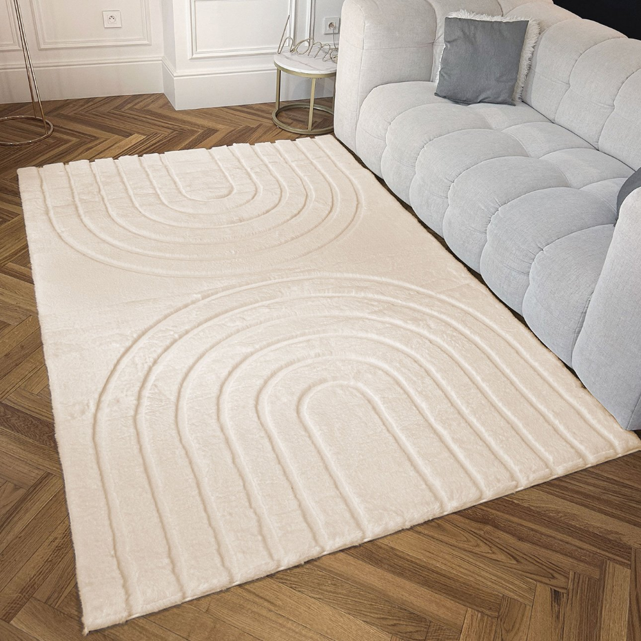 Tapis interieur doux à motif arc lavable en machine ALASKA