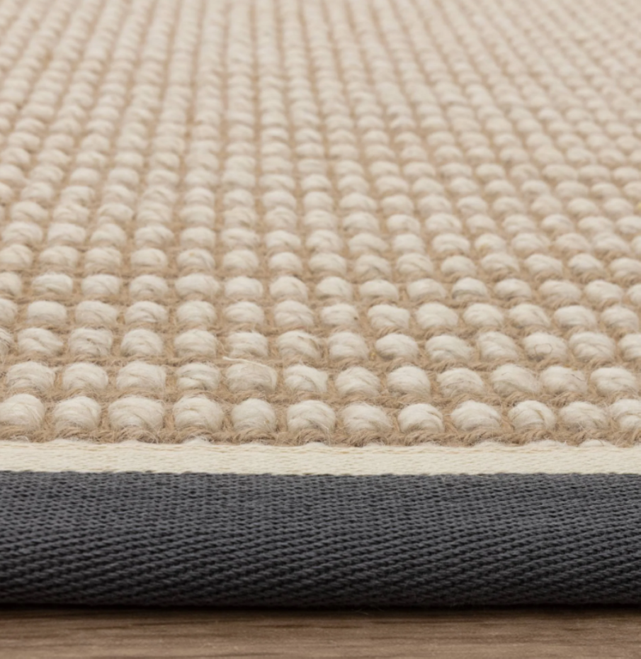Tapis de salon moderne laine et jute ROKA