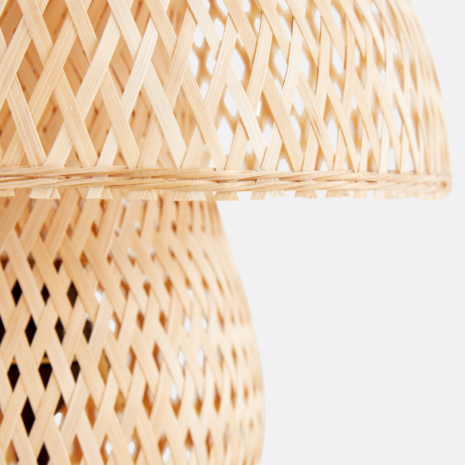 Lampe à poser, forme champignon, en bambou, Blini