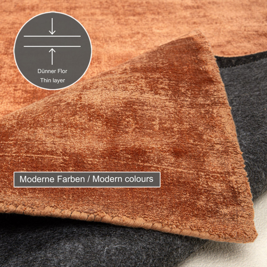 Tapis en viscose brillant tissé main - Star