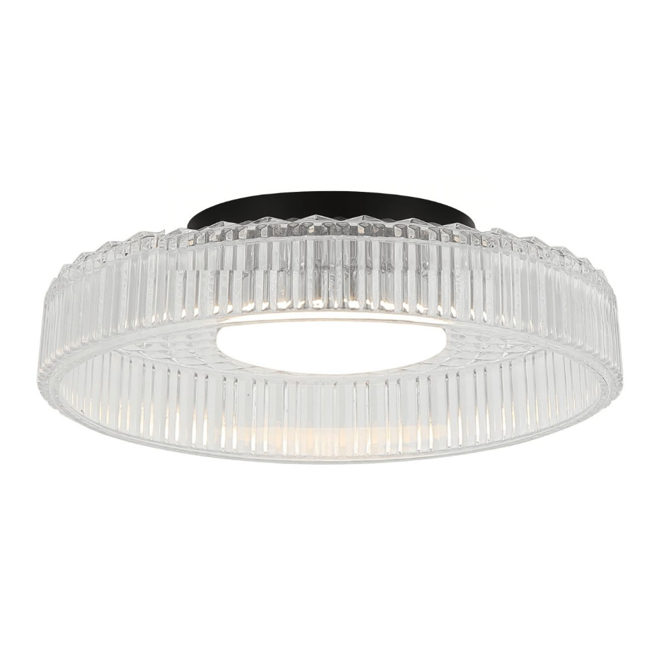 Plafonnier LED verre strié moderne - DAMIAN