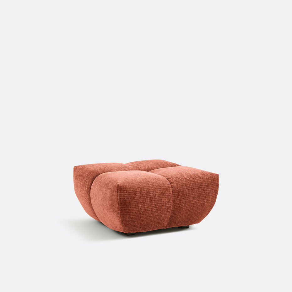 Pouf, velours côtelé vintage, L83 cm, Nuria