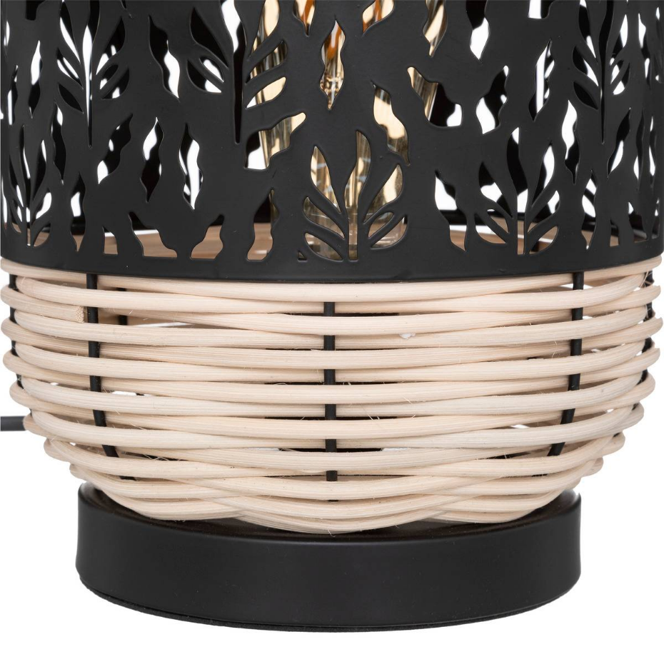 Lampe cylindre rotin et métal COSY