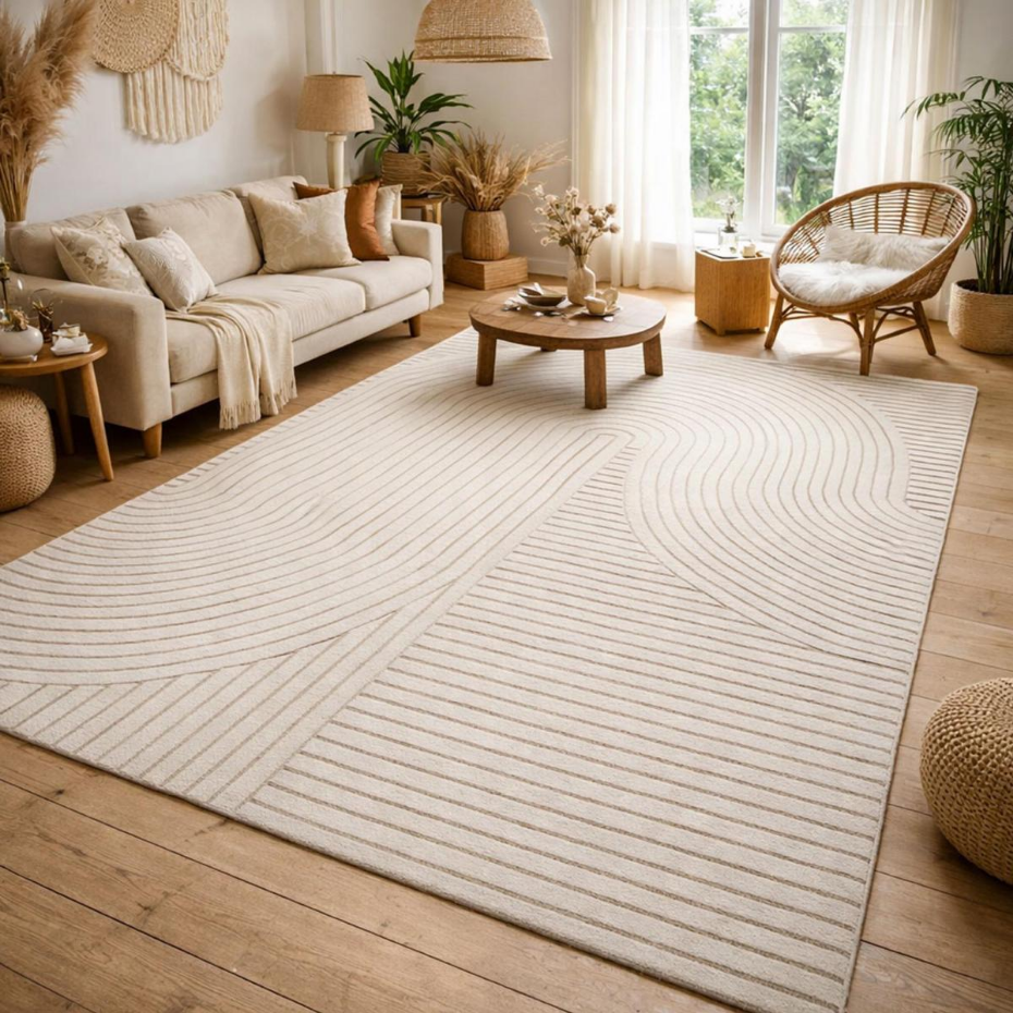Tapis tissé à motif simple LYN9 B pour salon et chambre à coucher