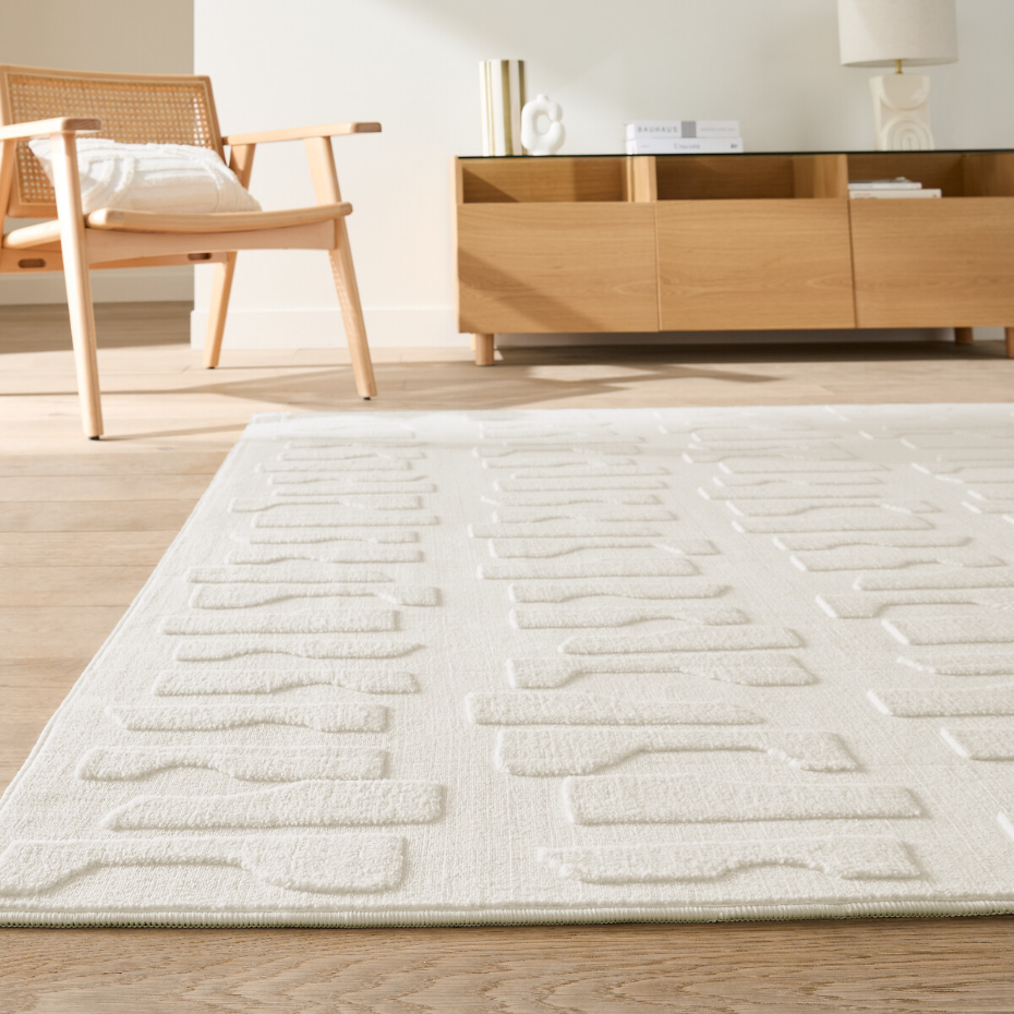 Tapis rectangulaire, motifs abstraits, Gioma