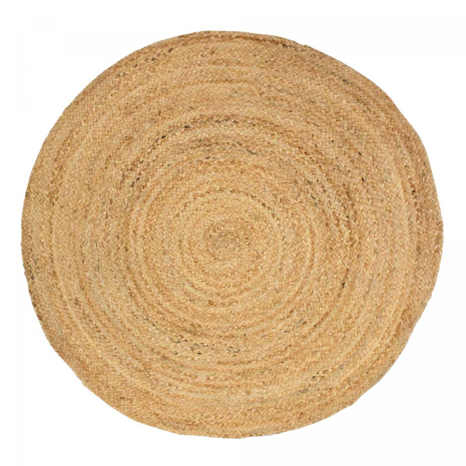 Tapis rond fait à la main en jute motif uni SUNNY