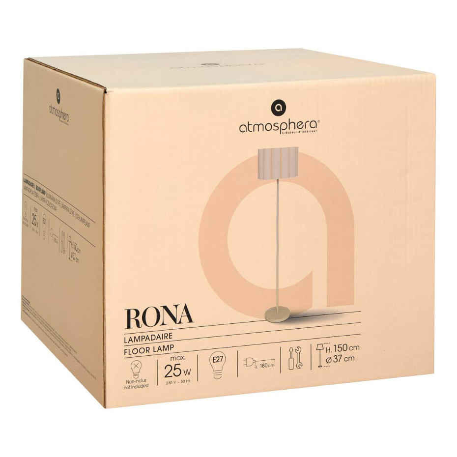Lampadaire droit tissu surpiqué bucolique RONA