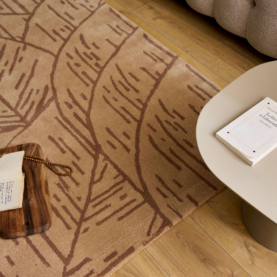 Tapis rectangulaire en laine et coton Cèdre