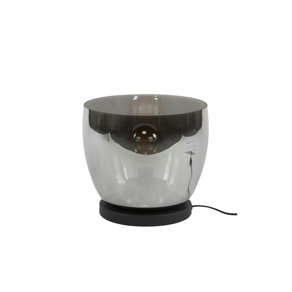 Lampe de salon moderne avec vasque en verre gris fumé 27 cm NIAGARA