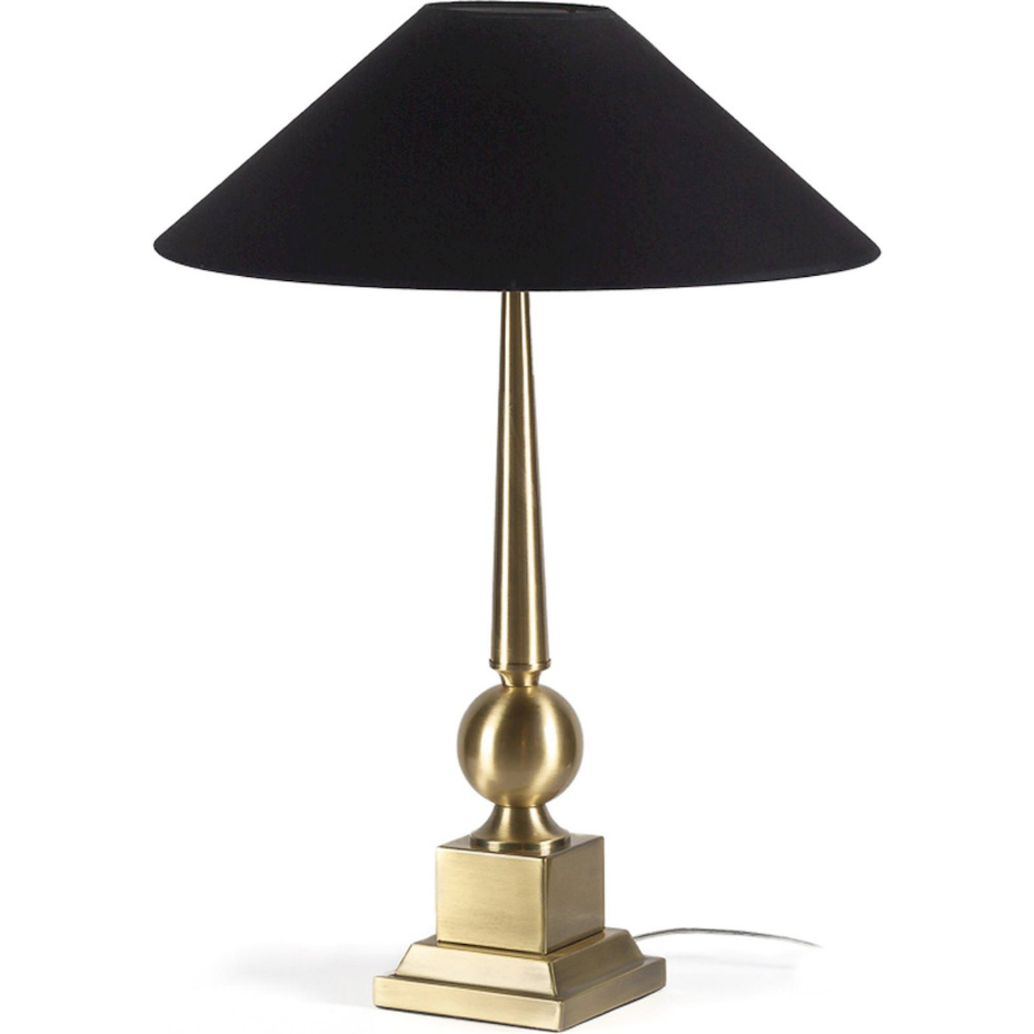 Lampe de table carrée en métal finition laiton