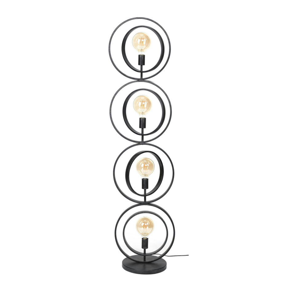 Lampadaire industriel anneaux doubles 4 lampes TRIBECA