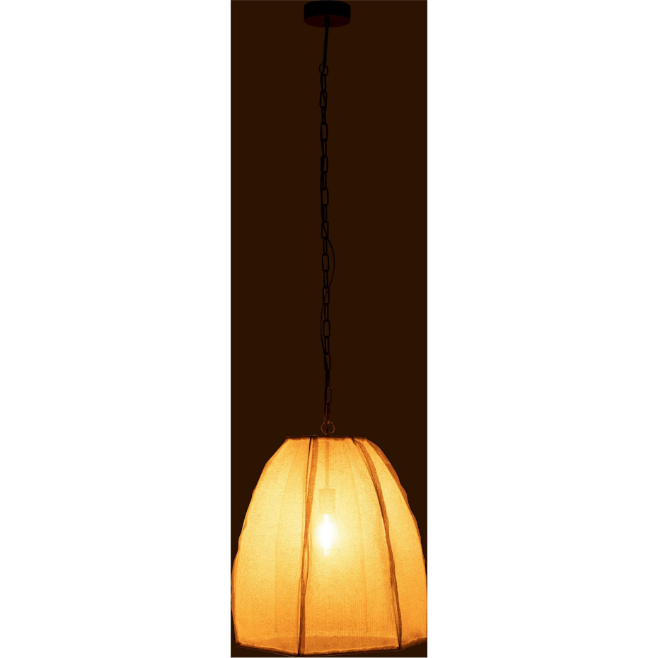Suspension en lin et fer forme poire style organique