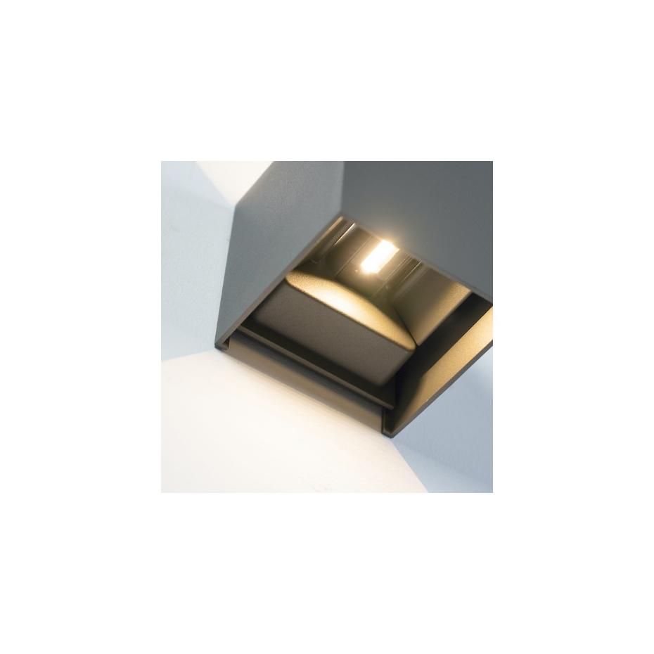 Applique LED réglable grise IP54 - CUBIC