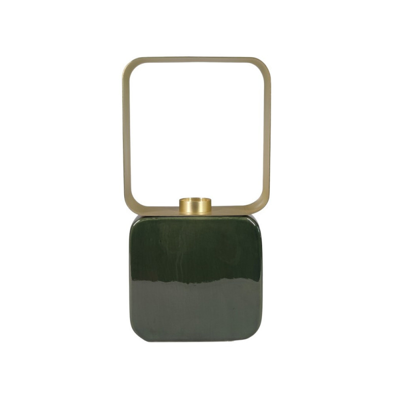 Lampe à poser céramique vert foncé et laiton Dani