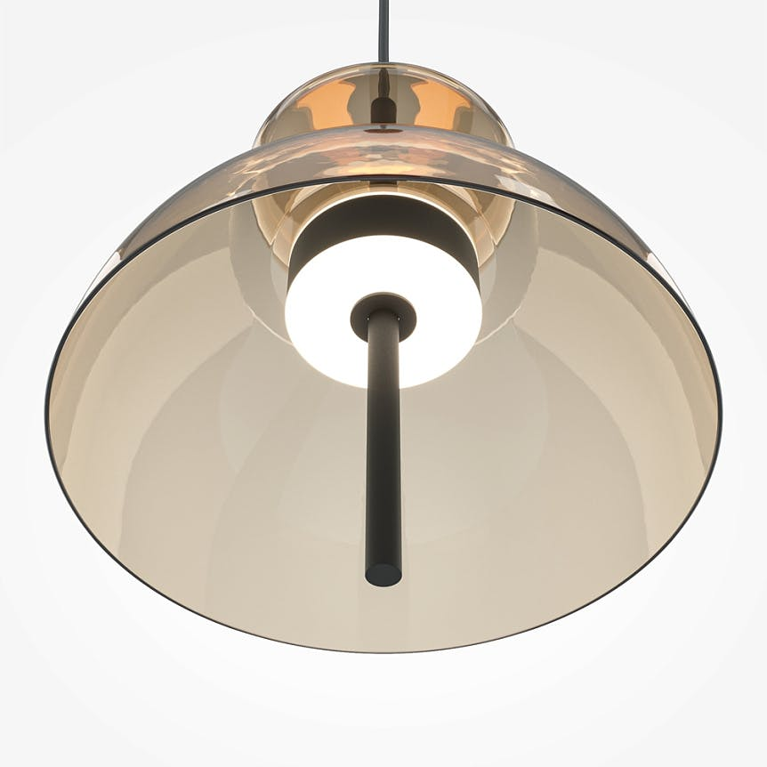 Suspension LED abat-jour en verre diabolo NORA