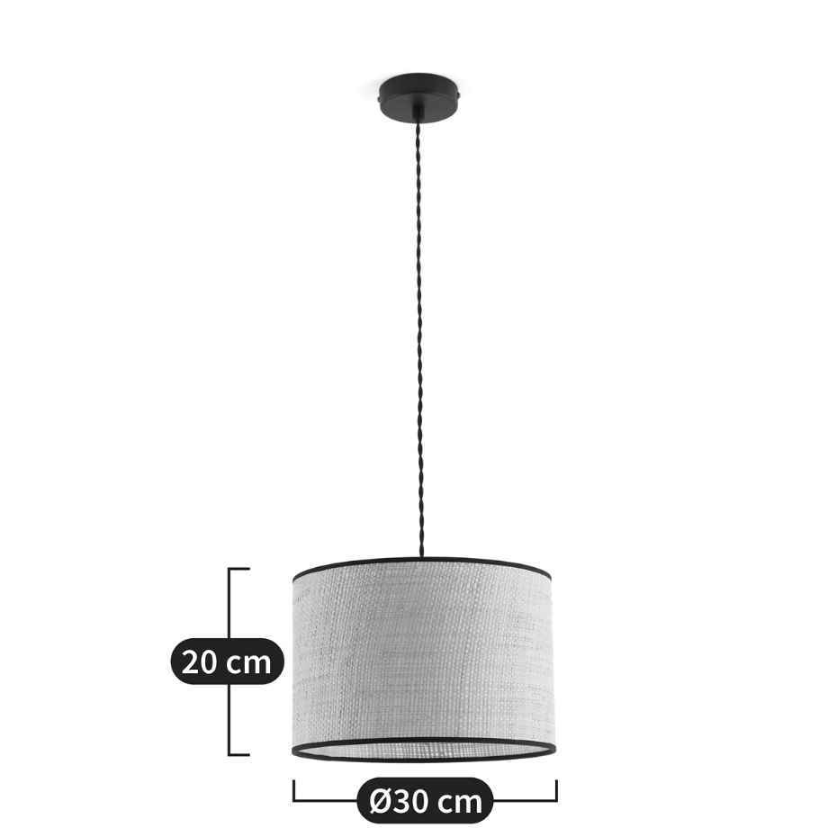 Suspension/Abat-jour en raphia Ø30 cm, Dolkie