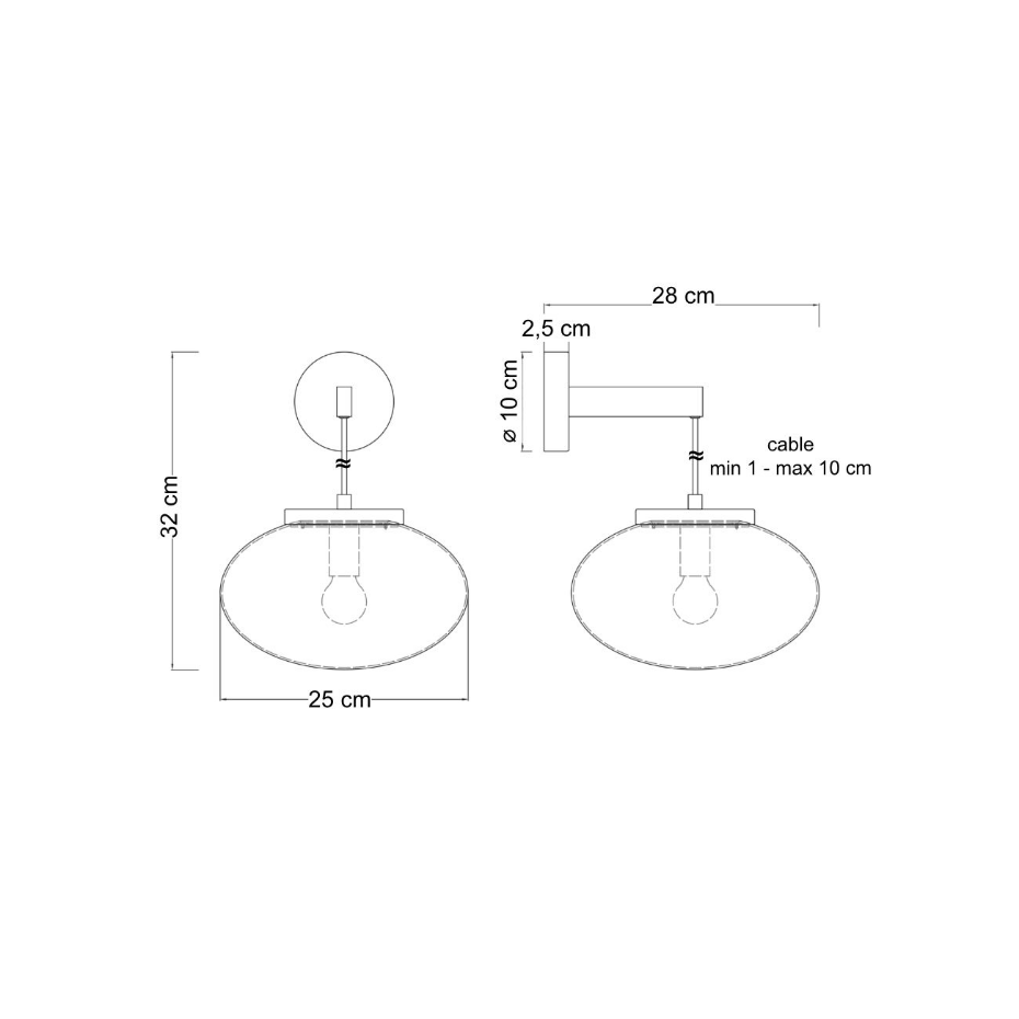 Applique bulle verre transparent - MILENZO