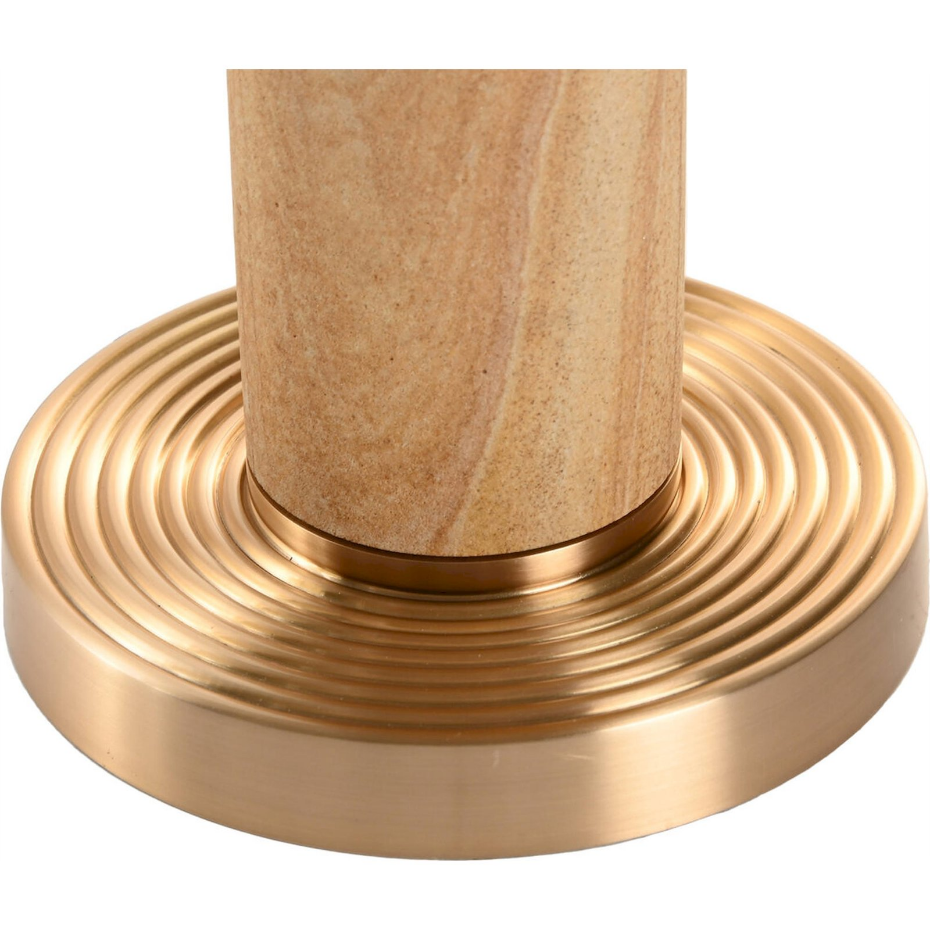 Lampe de table ronde en marbre et laiton